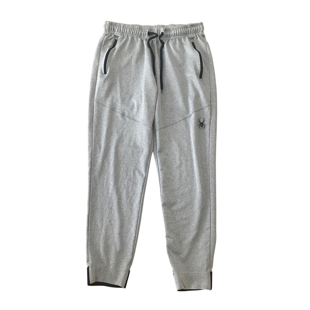 Spyder‎ Active Jogger Pants Men Medium Gray Black Logo Athletic Track M